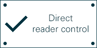 Commercial picture with text: direct reader control