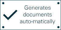 Commercial picture with text: Generate documents auto matically