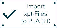 Commercial picture with text: import XPT Files to PLA 3.0